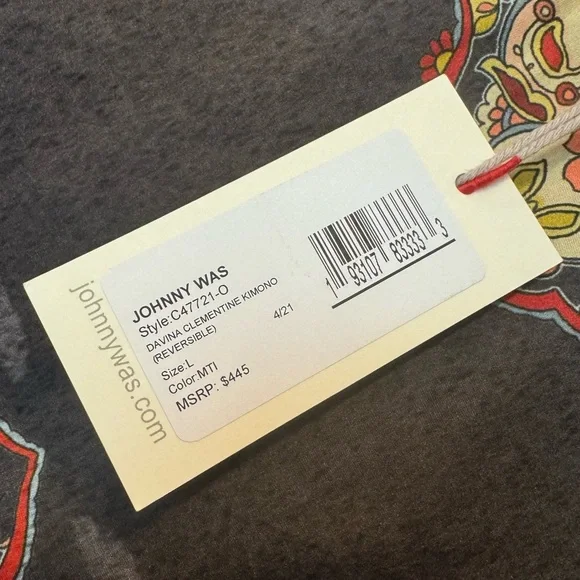 🆕 Johnny Was Davina Clementine Reversible Silk Kimono - Picture 9 of 9